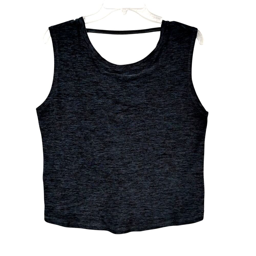 Kyodan Athletic Top Size Petite Small Heather Gray Sleeveless Gathered Back - Picture 4 of 8
